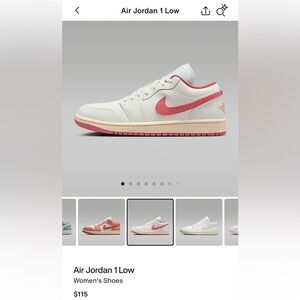 Nike Air Jordan White and Coral Sneakers